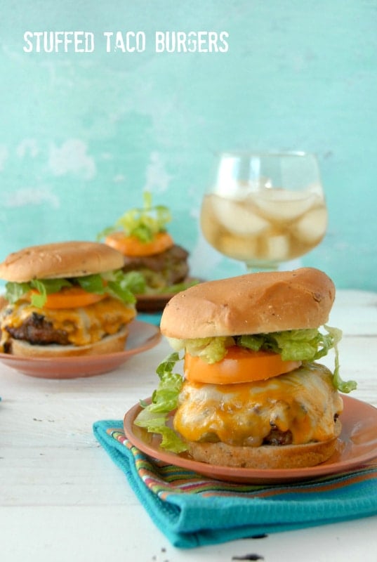 Stuffed Taco Burgers with buns