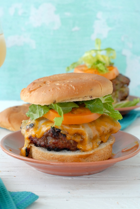 Stuffed Taco Burgers side view