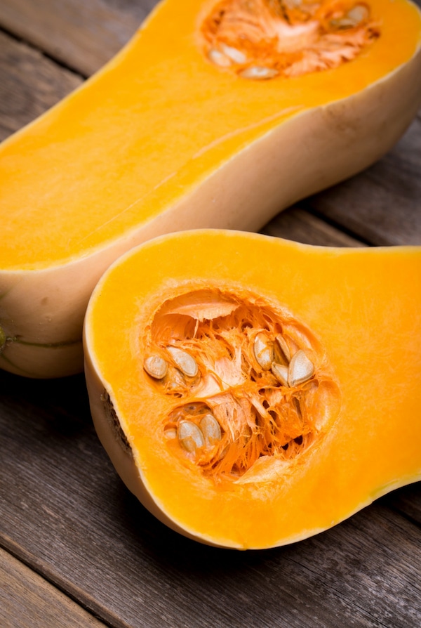 sliced butternut squashes