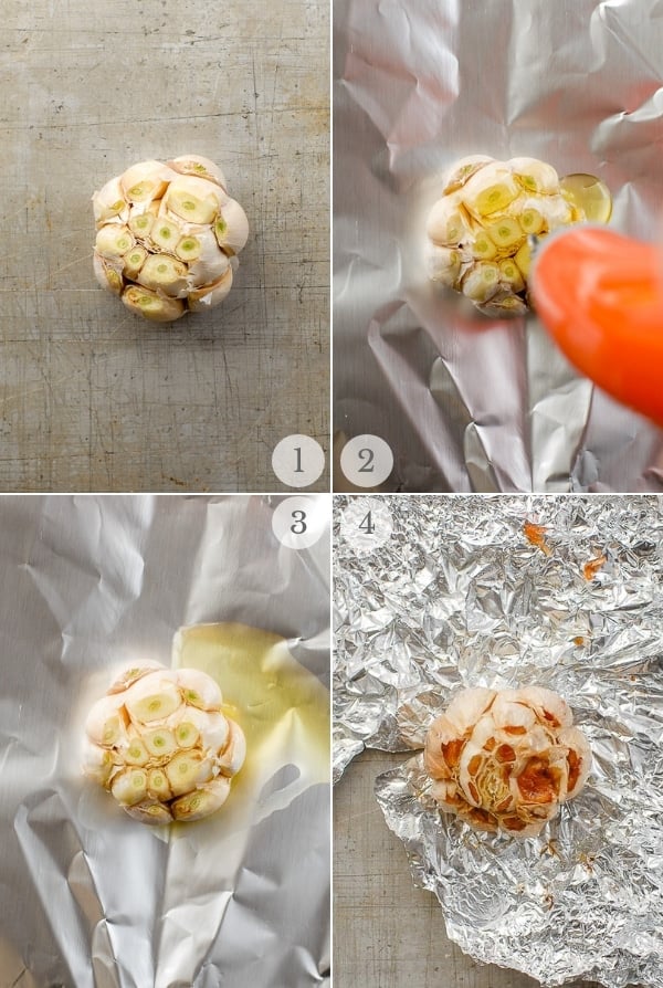 How to Roast Garlic steps collage