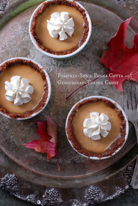 Pumpkin-Spice Panna Cotta with Gingersnap-Toffee crust title image