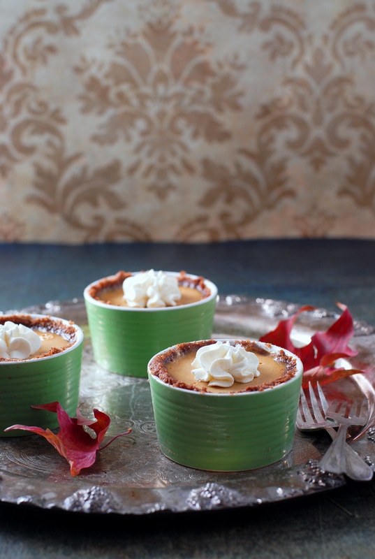 Pumpkin-Spice Panna Cotta with Gingersnap-Toffee crust 