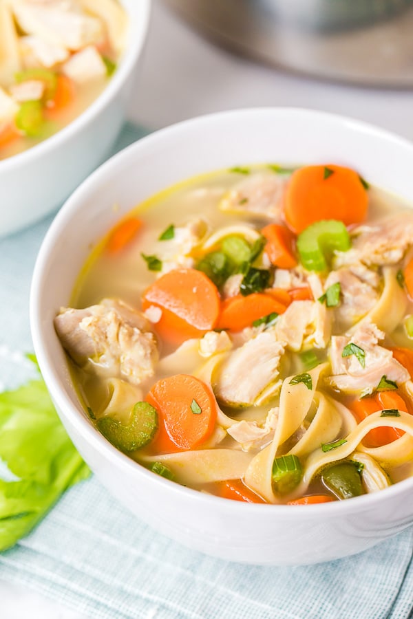 bowl of Jalapeno Turkey Noodle Soup