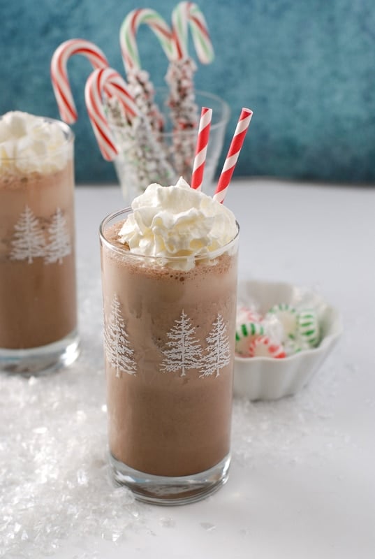 Arctic Peppermint Mocha Shake with whipped cream