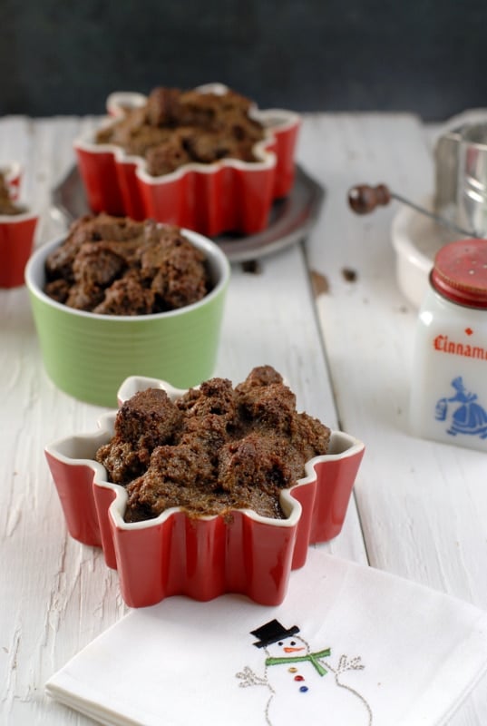 Boozy Gingerbread Eggnog Bread Pudding