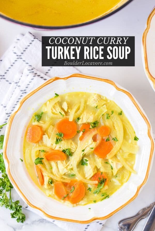 Coconut Curry Turkey Rice Soup 