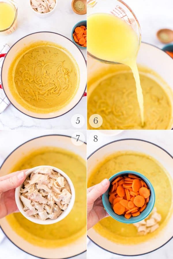 Coconut Curry Turkey Soup recipes steps collage 2