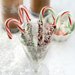 Double Mint Chocolate Dipped Candy Canes in a glass