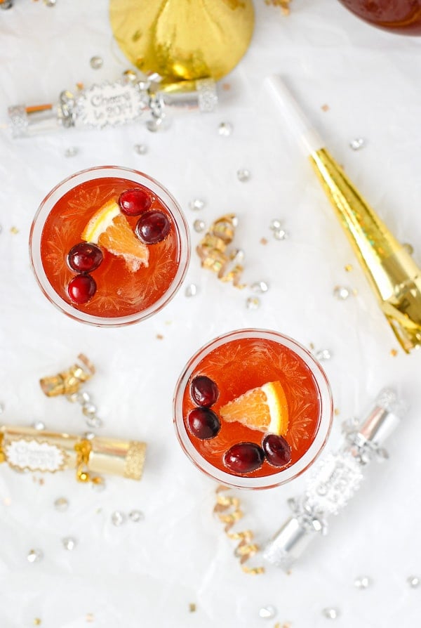 Sparkling Cranberry-Orange Champagne Punch  from above
