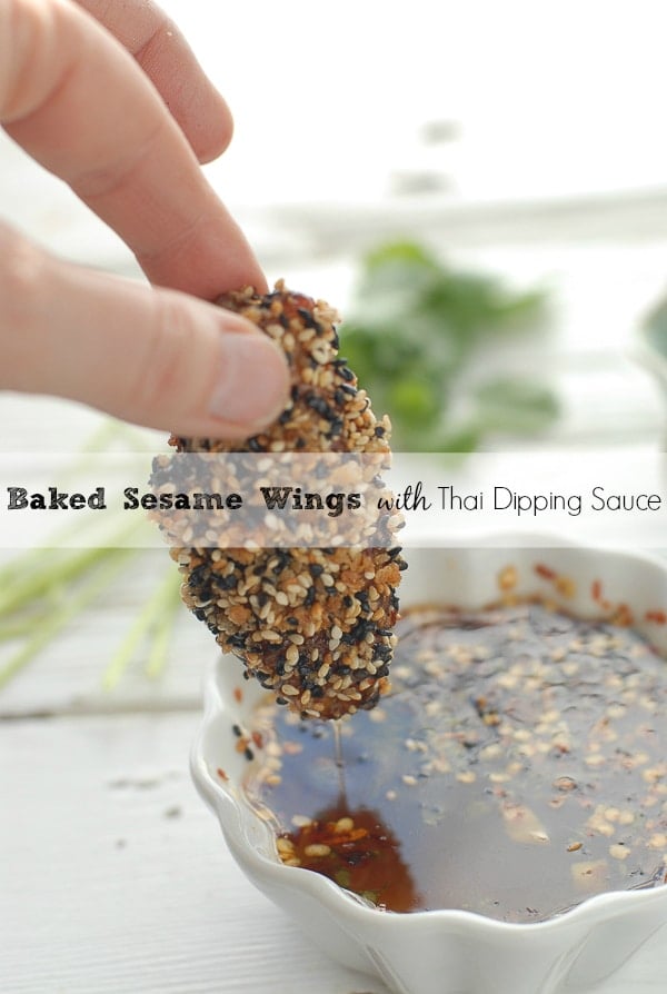 Baked Sesame Wings with Thai Dipping Sauce title image