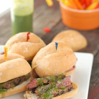 Grilled Skirt Steak Sliders with Salsa Verde Aioli