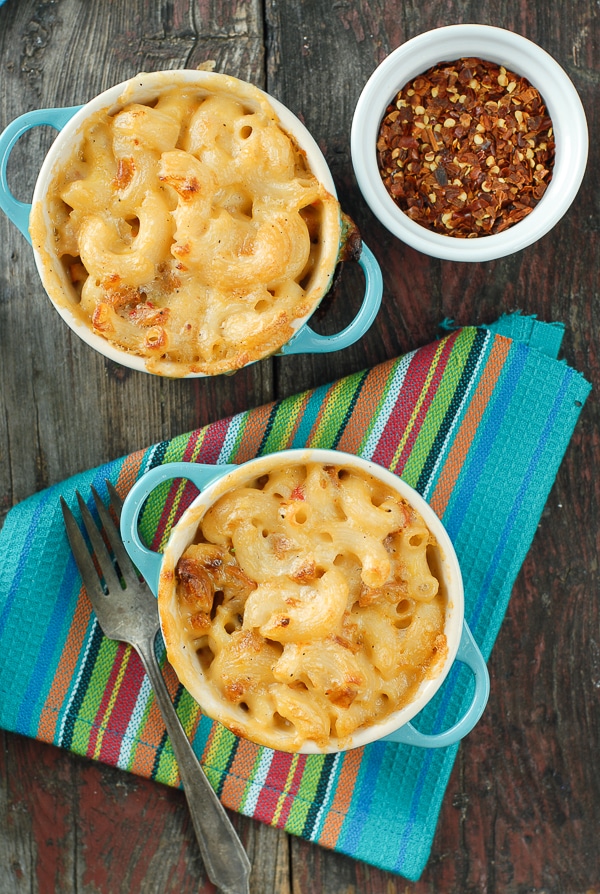 Creamy Mini Mexican Macaroni and Cheese overhead