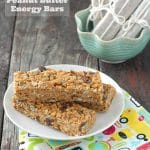 Peanut Butter Energy bars on blue plate