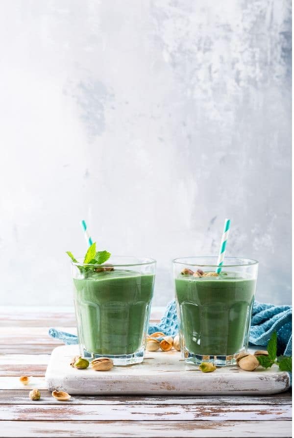 Two green smoothies