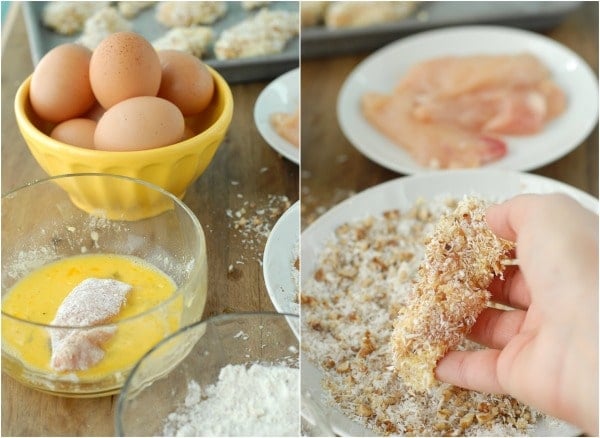 Baked Coconut-Pecan Chicken Tenders {prep}