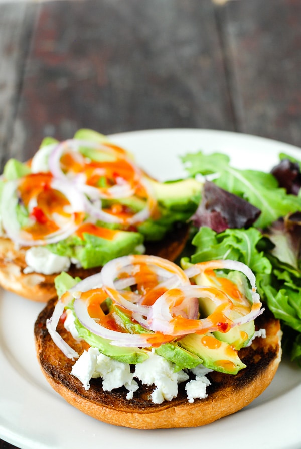 Sweet Chili Avocado Bagel Bruschetta