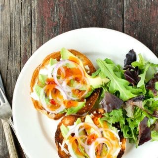 Sweet Chili Avocado Bagel Bruschetta