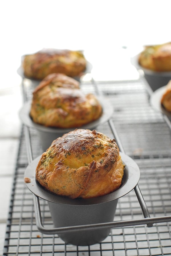 Gluten-Free Spring Lemon-Herb Popovers closeup