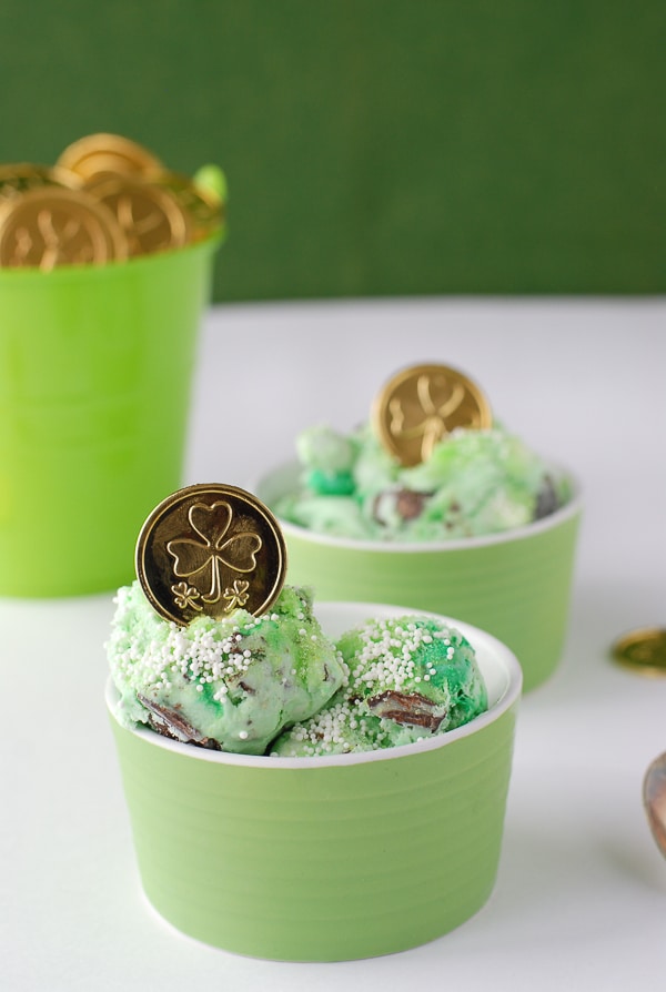 Leprechuan Tracks Ice Cream with gold coin