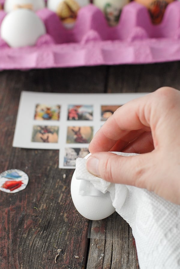 Applying tatoo for Easter Eggs 