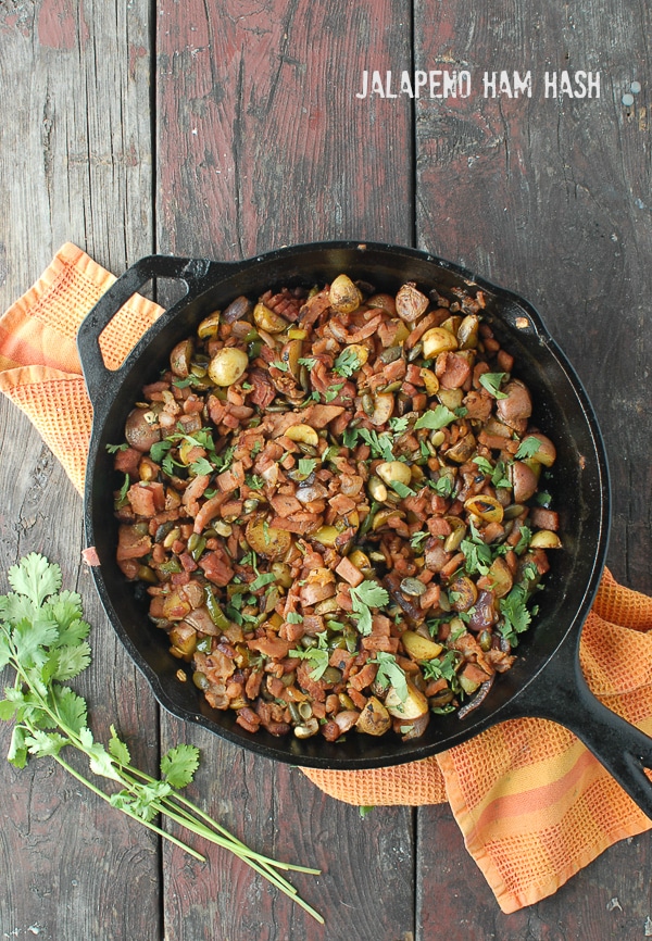 Jalapeno Ham Hash in skillet