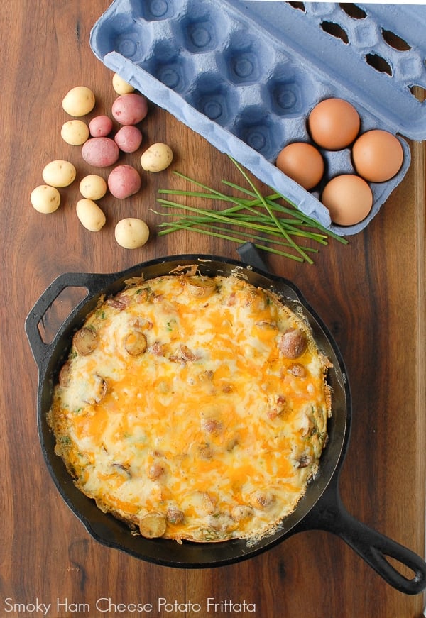 Smoky Ham Cheese Potato Frittata