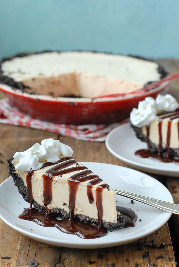 Chocolate Fluffernutter (Peanut Butter Marshmallow) Pie slice 