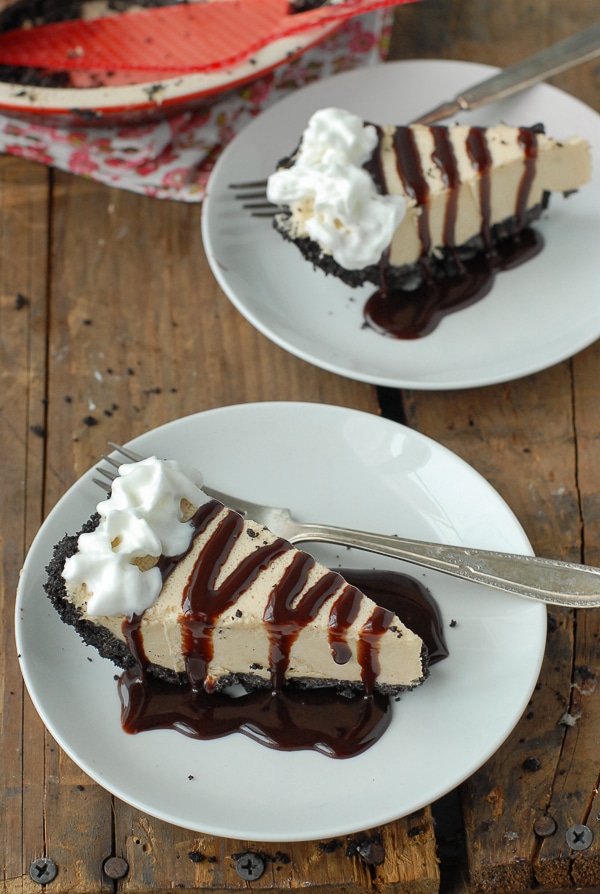 Chocolate Fluffernutter (Peanut Butter Marshmallow) Pie slice 