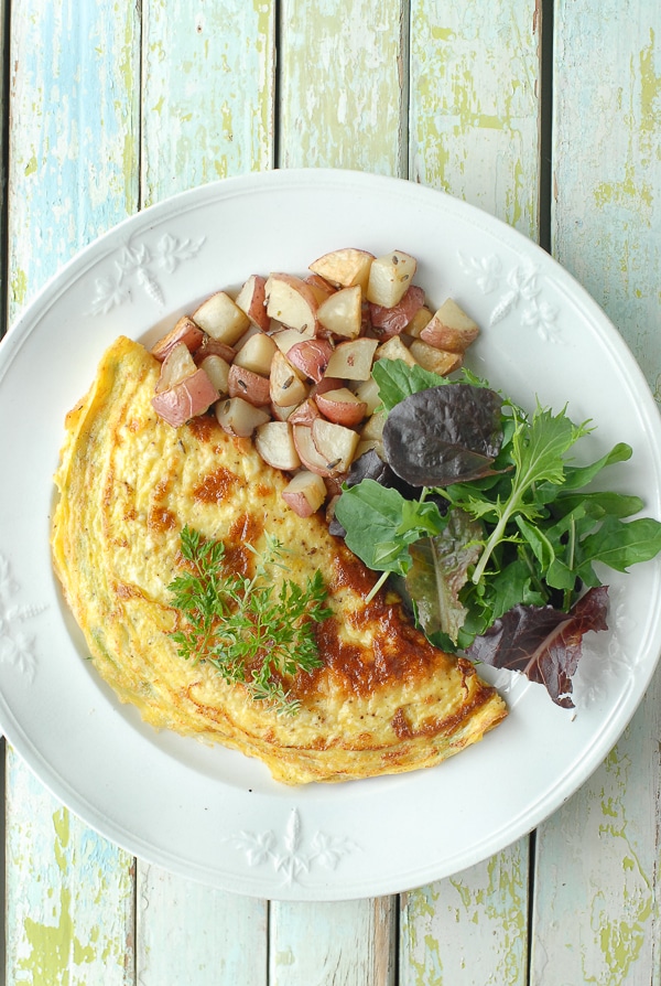 Fresh Herb Omelet and Lavender Roasted Potatoes 
