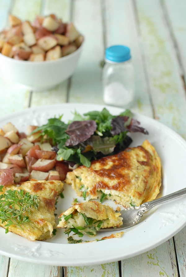 Fresh Herb Omelet and Lavender Roasted Potatoes 