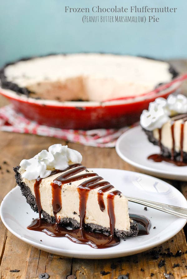 Frozen Chocolate Fluffernutter (Peanut Butter Marshmallow) Pie