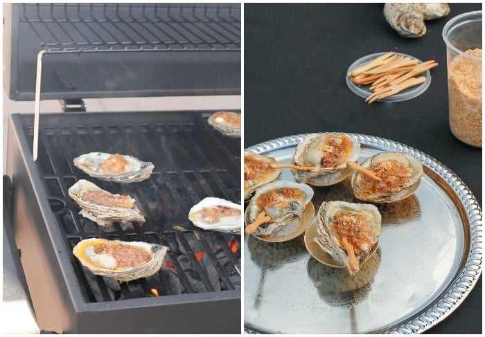 Grilled Oysters, Bacon and Chili Butter 