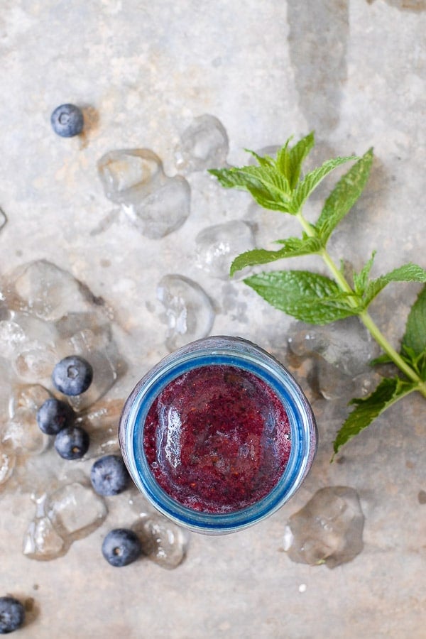 Healthy fresh Blueberry Mint Daiquiri 