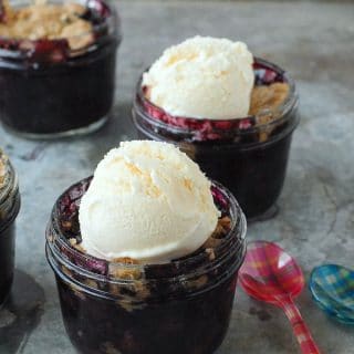 Blueberry Mint Crumble in jars - BoulderLocavore.com