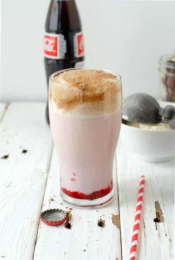 Cherry Cola Milkshake with foamy top
