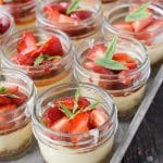Mini Mascarpone Cheesecakes with Strawberry Balsamic topping