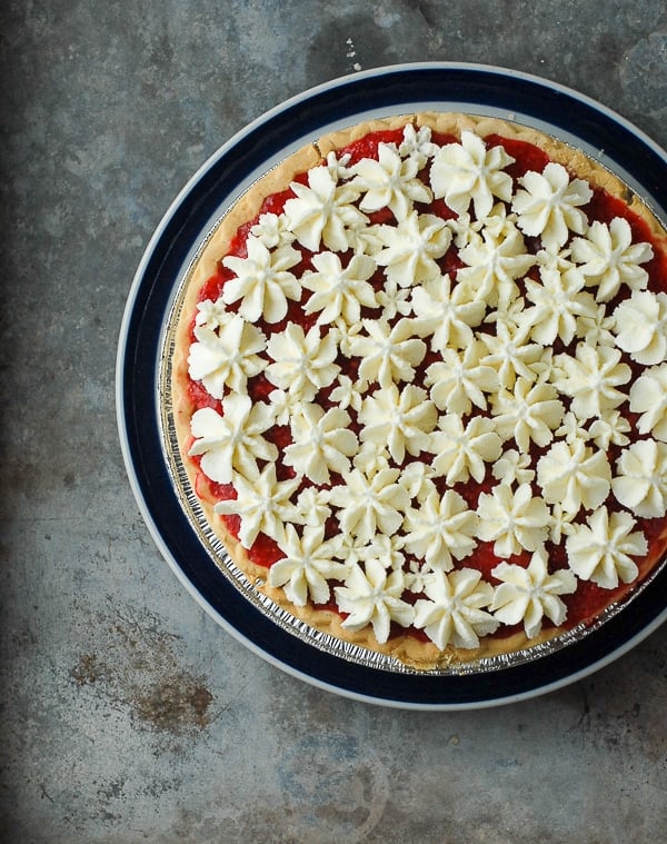 Simple Strawberry Pie from above