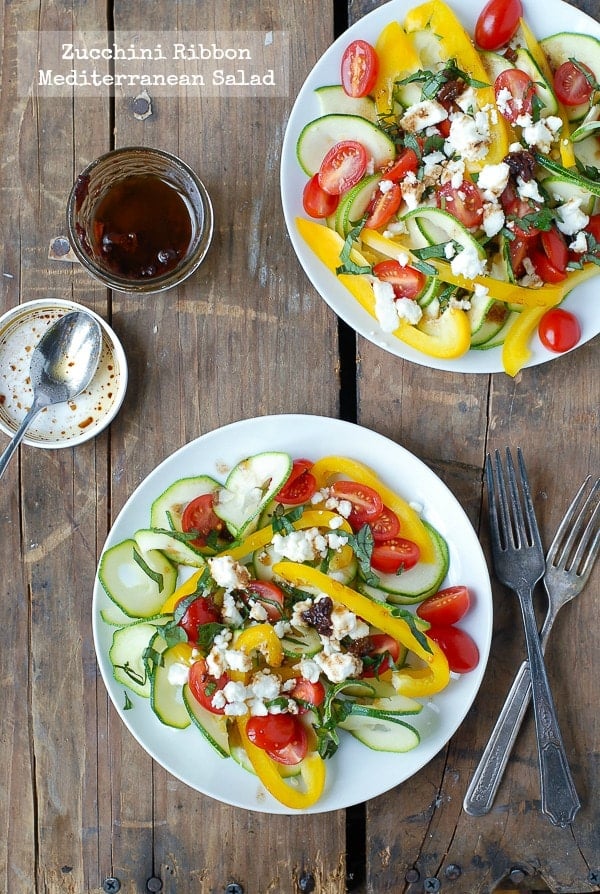 Zucchini Ribbon Mediterranean Salad 