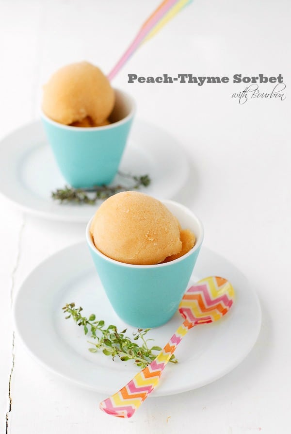 Peach-Thyme Sorbet scoop 