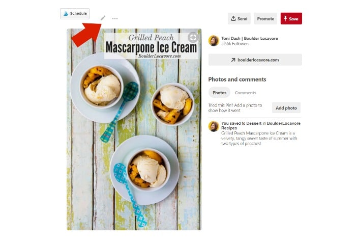 How to Edit a Pinterest Pin screenshot