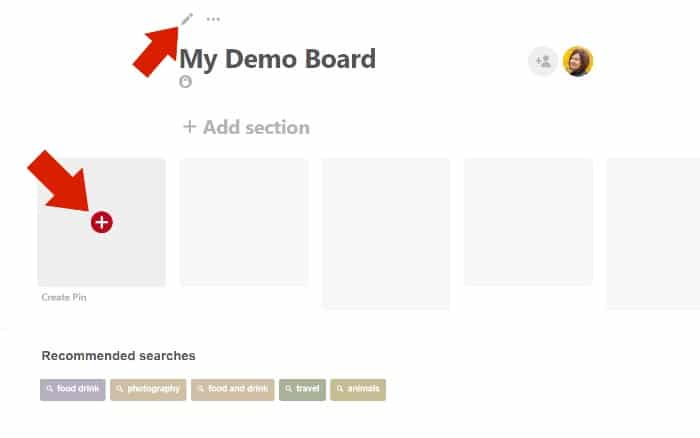 How to Create a Pinterest Board - adding pin and editing
