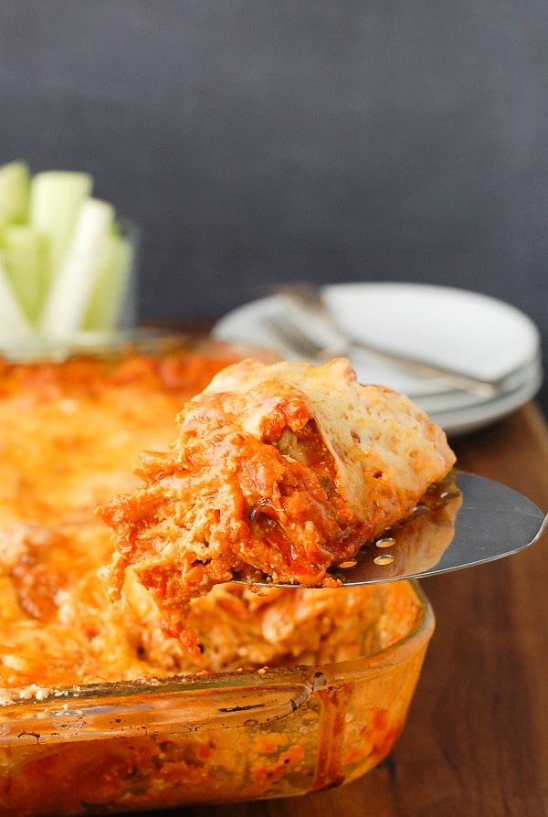 Cheesy Buffalo Chicken Lasagna gluten-free 