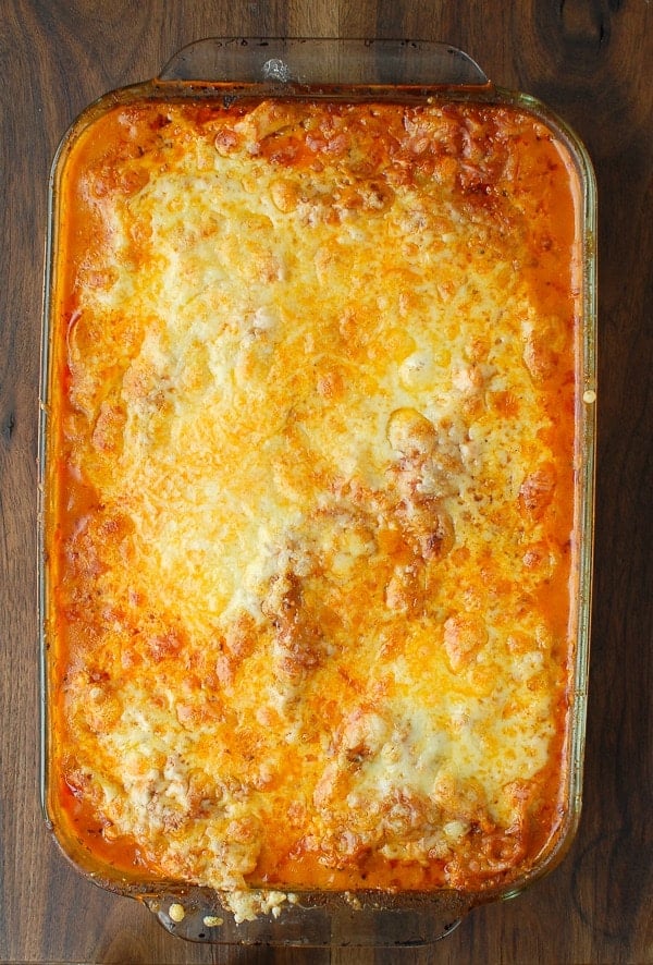 Cheesy Buffalo Chicken Lasagna pan 