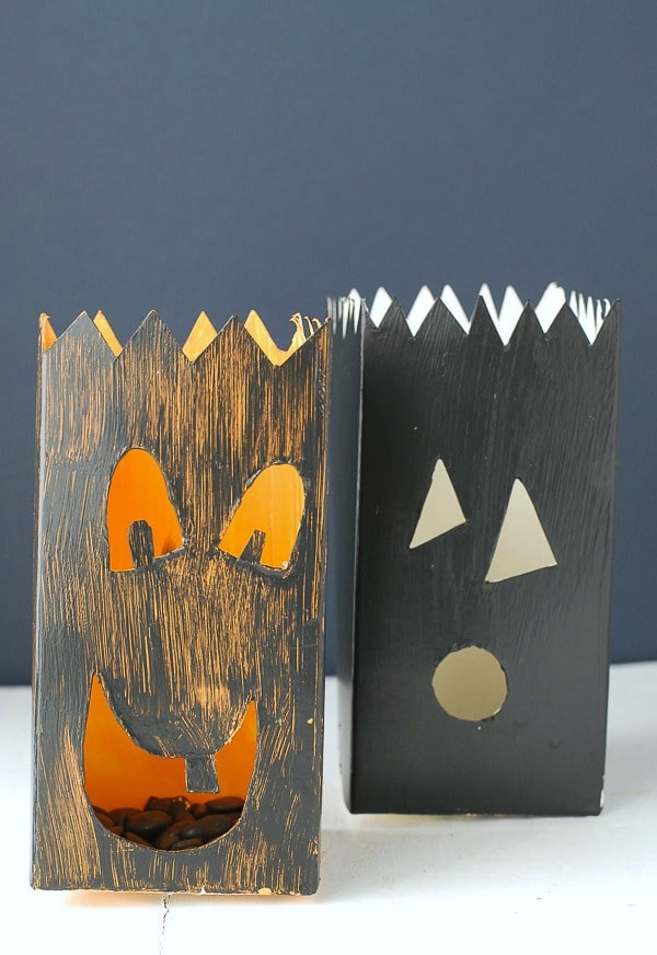 Milk Carton Jack-o-Lantern Luminarias DIY -
