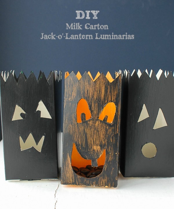 Milk Carton Jack-o-Lantern Luminarias 