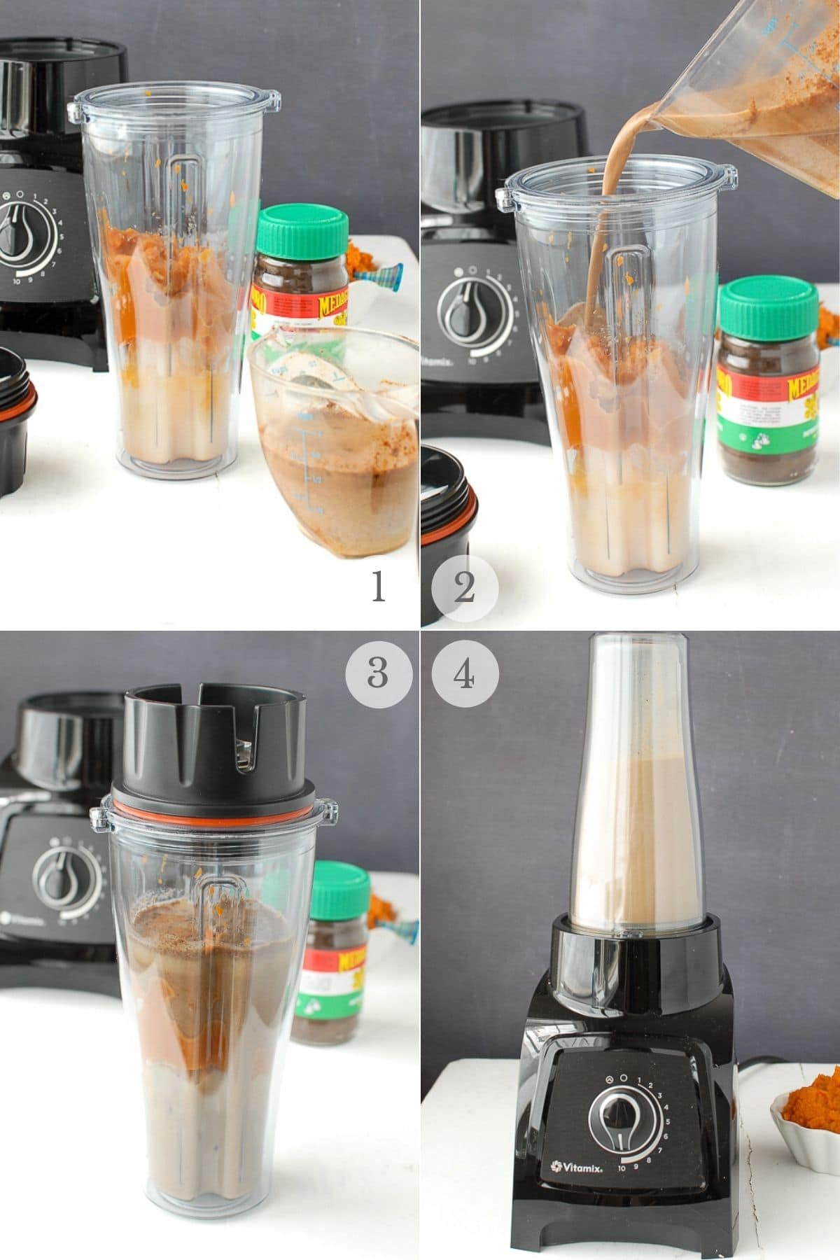 iced pumpkin spice latte recipe steps 1-4