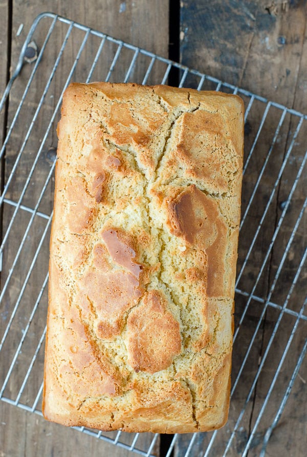 loaf of beer bread on cooling rack