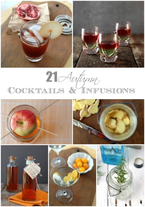 collage of autumn cocktails 