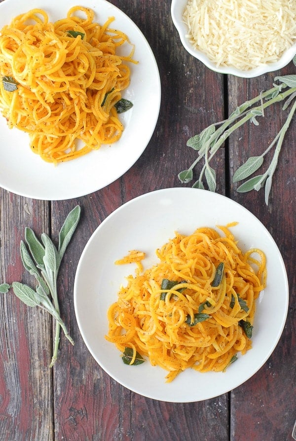 Butternut Squash Noodles in Sage Brown Butter plates 