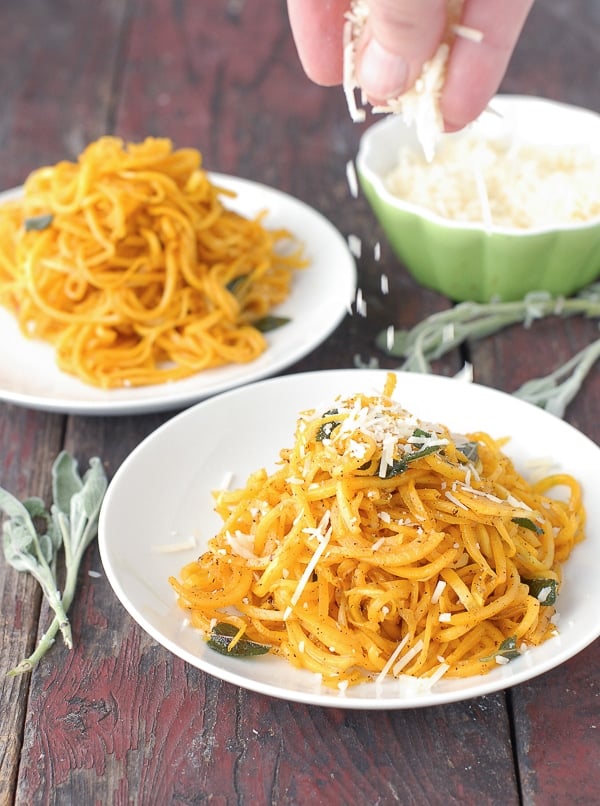 Butternut Squash Noodles in Sage Brown Butter with Parmesan cheese 